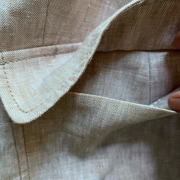 Tan Linen Blazer with Gold Buttons - Picture 10 of 13